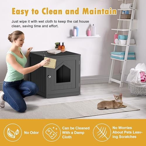 Cat Litter Box Enclosure Hidden Kitty Litter Box Furniture Indoor Cat Box - Image 7