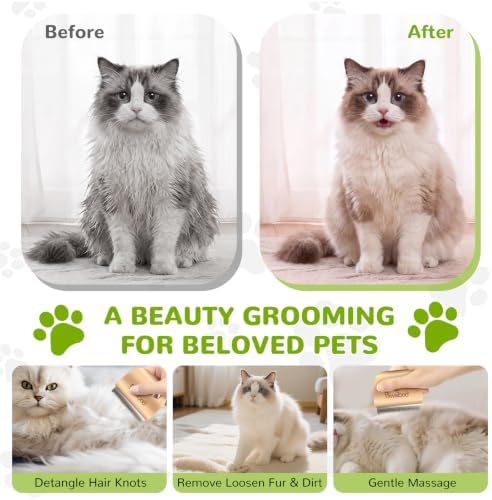 Pawaboo Deshedding Brush for Dogs & Cats, Dog Hair Removal Comb - Image 5