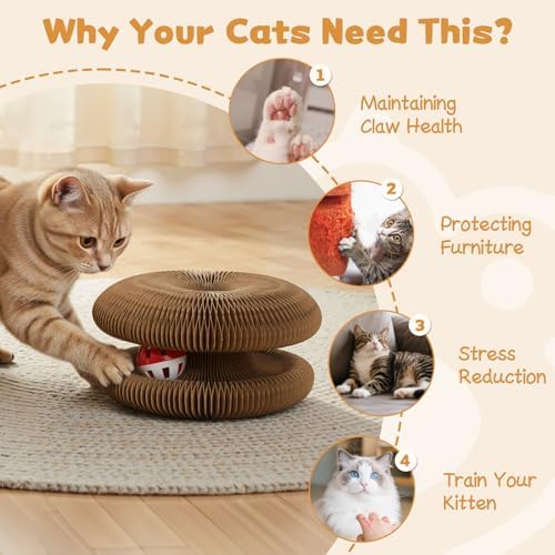 Magic Organ Cat Scratcher Cardboard, Foldable Scratching Board, Interactive Cat - Image 5