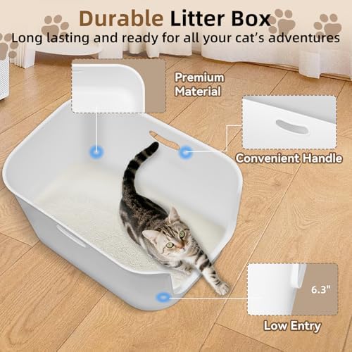 Extra Large High Sided Litter Box, 22.6"×14.8"×13.8" XL Cat Litter Box - Image 6