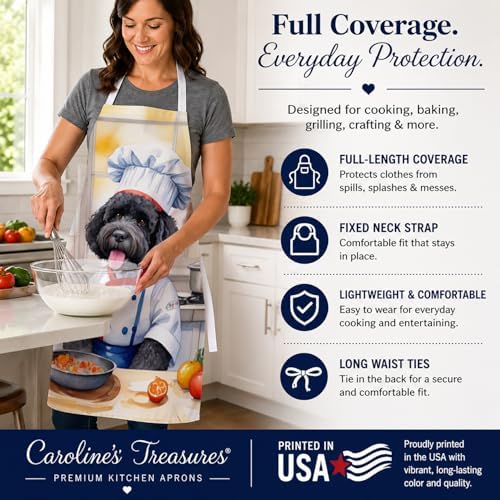 Caroline's Treasures Portuguese Water Dog The Chef Apron Cooking Kitchen Server - Image 4