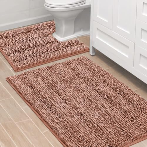 H.VERSAILTEX Bathroom Rugs Bath Rug Set 2 Piece Bathroom Contour Rug Toilet Mat by HVERSAILTEX