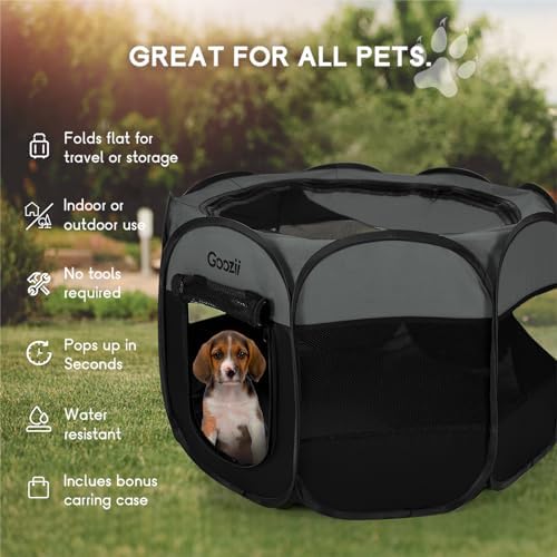 Goozii Portable Dog Playpen for Large Dogs, Collapsible Puppy Pet Cat Playpen - Image 4