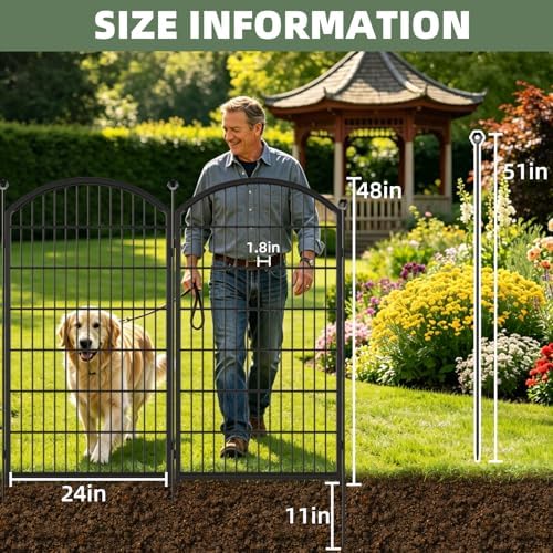 Decorative Garden Fence, 48in x 18ft No Dig Fence - Image 3