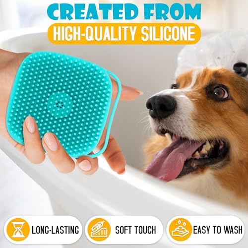 2 Pcs Dog Scrubber with Soap Dispenser, Refillable Silicone Brush - Image 3