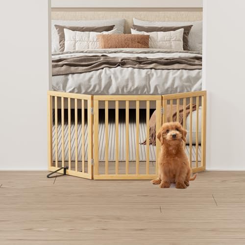 Dog Gates for Doorways Stairs, Foldable Freestanding Pet Gate, Dog Fences Indoor - Image 2
