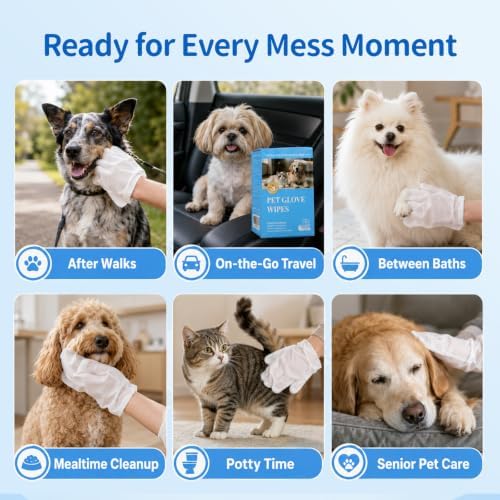 PET No‑Rinse Grooming Gloves, Individually Wrapped, Hypoallergenic pH‑Balanced - Image 6