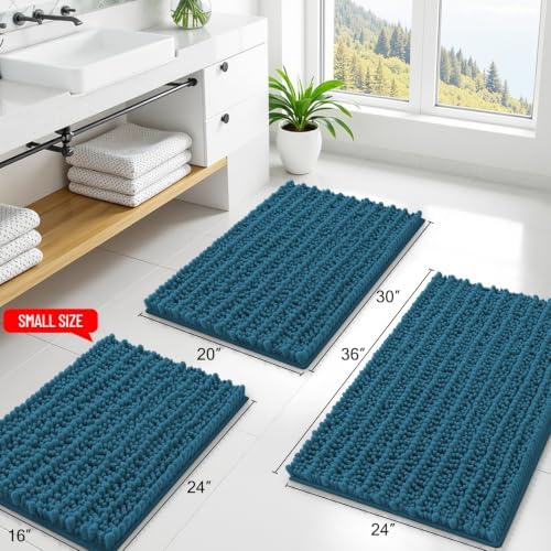 Smiry Bathroom Rugs 47X24, Extra Soft Rubber Backing Chenille Bath Mats - Image 2