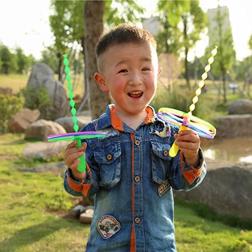 Flying Helicopter Toy, 20 Sets Hand the Rotating Circle Helicopter, Bamboo - Image 3