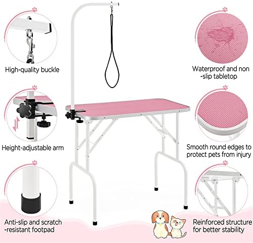 Yaheetech 32-inch Foldable Pet Dog Grooming Table w/Adjustable Height Arm - Image 5