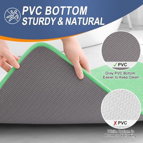OLANLY Thick Memory Foam Bathroom Rug 36x24, Absorbent Bath Mat, Mint Green - Image 4