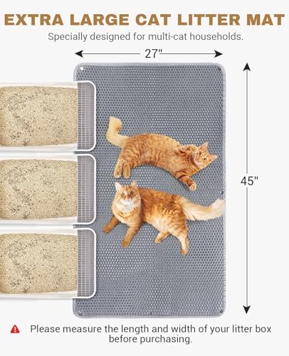 Fostanfly Cat Litter Mat, Machine Washable, Extra Large XL 45"x27" - Image 2