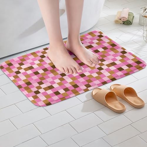 Pixel Grid Theme Bathroom Rug, Cartoon Gamepad Non Slip Bath Mat - Image 2
