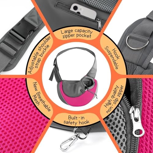 YUDODO Pet Sling Carrier for 2-5 lbs Small Dogs Cat Puppy Crossbody Carrier - Image 4
