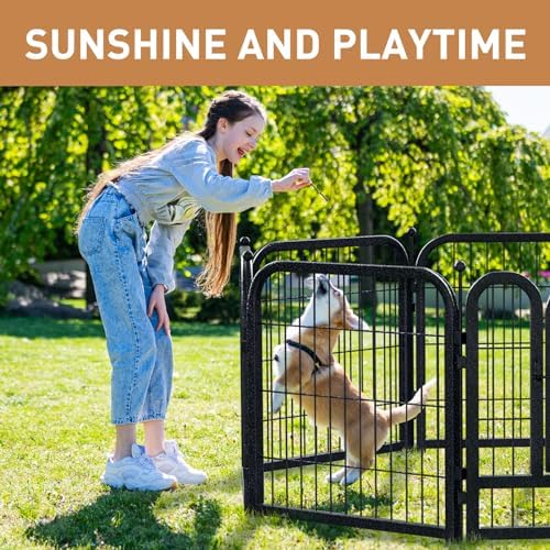 Metal Dog Playpen 24in H 8 Panels Heavy Duty Dog Fence - Image 6
