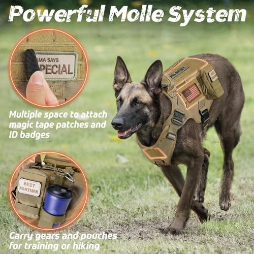rabbitgoo Tactical Dog Harness for Medium, Heavy Duty Military No Pull Vest - Image 3