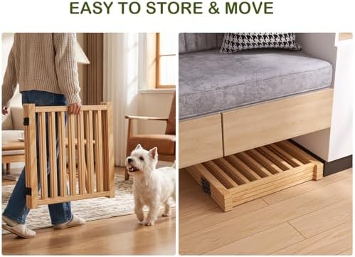 Wooden Freestanding Dog Gate Indoor - Image 2