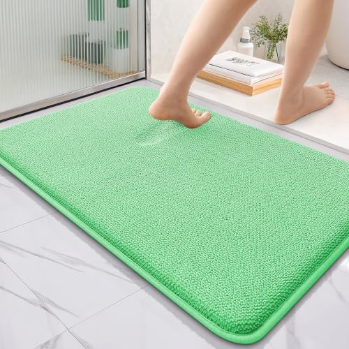 OLANLY Thick Memory Foam Bathroom Rug 36x24, Absorbent Bath Mat, Mint Green by OLANLY
