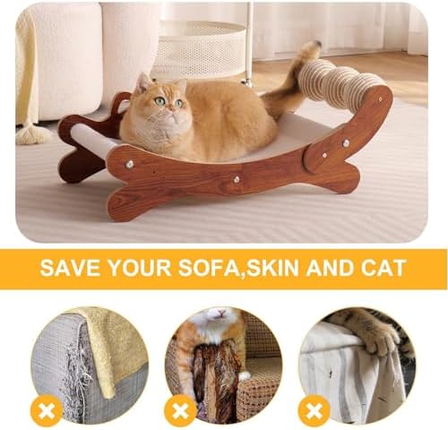 Cat Scratch Pad with Replacement Scratching Felt, Large Cat Scratcher Bed - Image 5