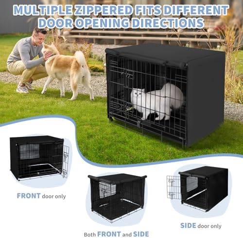 X-ZONE PET Dog Crate Cover Waterproof Kennel Cover, 30 in Black - Image 4