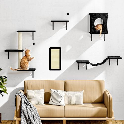 10 Pcs Cat Wall Shelves Set, Wall-Mounted Climber - Image 7