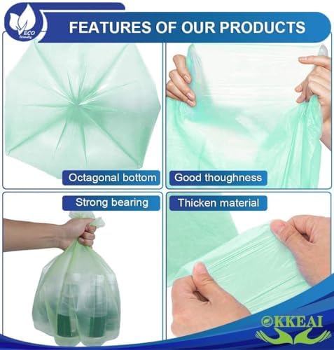 OKKEAI Small Trash Bags 3 Gallon, Light Green Wastebasket Liners - Image 2