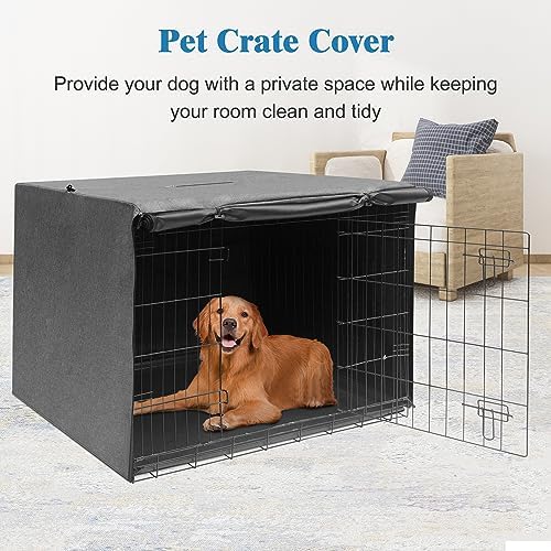Deblue 42 inches Dog Crate Cover, Sturdy Windproof Pet Kennel Cover - Image 5