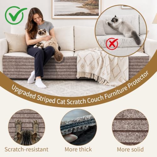 SEPAZON Cat Scratch Furniture Protector, Adhesive Climbing Carpet Mat - Image 3