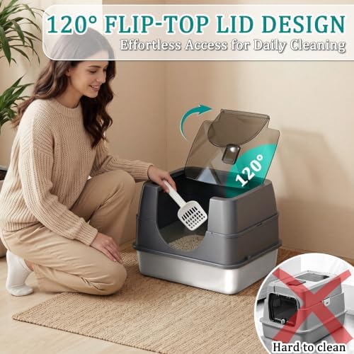 Stainless Steel Enclosed Litter Box - Image 3