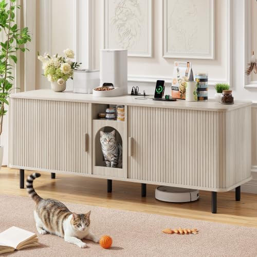 ONBRILL 65 Inches Cat Litter Box Enclosure by ONBRILL