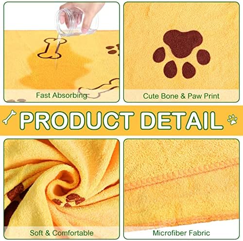 Chumia 8 Pcs Dog Towel for Drying, 40 x 24 Inch, Dog Paw and Bone - Image 3