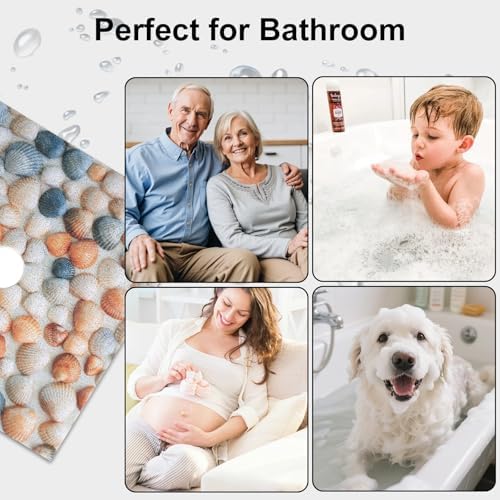 Square Shower Mat, Yonala 27 x 27 Inch Stylish Non Slip Shower Mats - Image 7