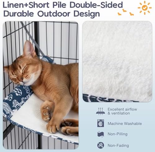 Fantasreen Reversible Cat Hanging Hammock 2-Pack Adjustable Straps - Image 3