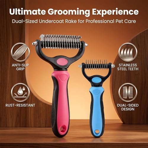 Dematting Comb for Dogs and Cats, Undercoat Rake Pet Brush for Long Hair - Image 2