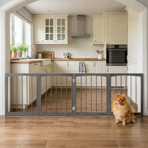 Giantex 4-Panel Freestanding Foldable Dog Gate - Image 2