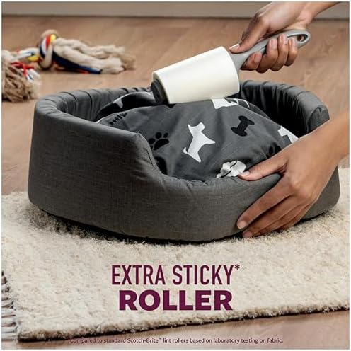 Scotch-Brite Pet Hair Extra Sticky Lint Roller, 95 Sheets Total, 1 Pack - Image 5