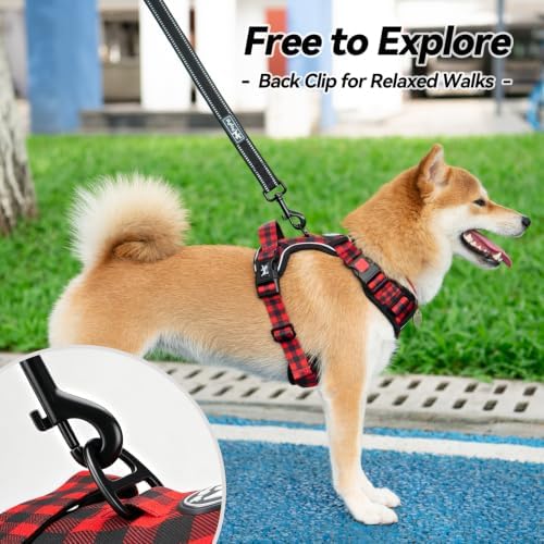 PoyPet Plaid Dog Harness Medium, No Pull Vest - Image 4