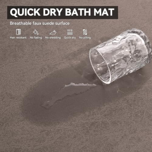 MontVoo -Bath Mat Rug-Rubber Backing Non Slip Quick Dry Absorbent Thin Bathroom - Image 3
