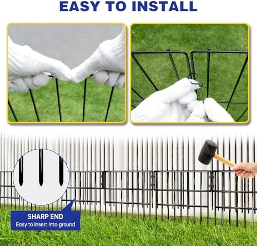 35 Panels Garden Fence Animal Barrier, 38 Ft X 13 in No Dig Fence - Image 6