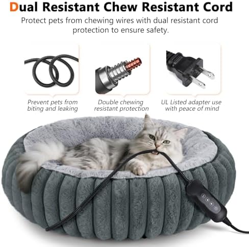 INVENHO Heated Cat Beds for Indoor Cats and Small Dogs, Removable Waterproof - Image 3