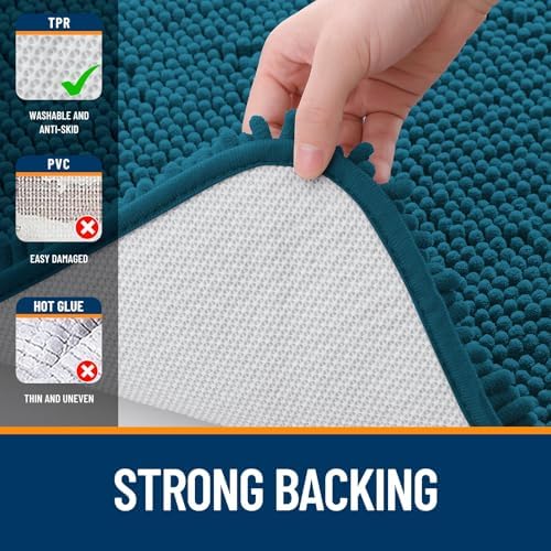 OLANLY Bathroom Runner Rugs 47x17, Extra Soft Absorbent Chenille Bath Rugs - Image 6