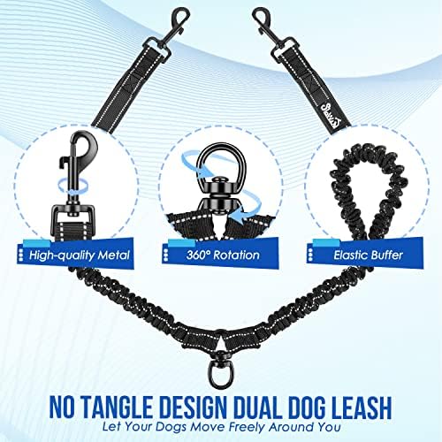 SlowTon Double Leash for Two Dogs, No Tangle & - Image 5