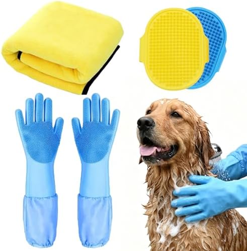 Premium Dog Towels for Drying Dogs & Cats, 39.3''X19.6'', Efficient Pet Hair by Doysmevs