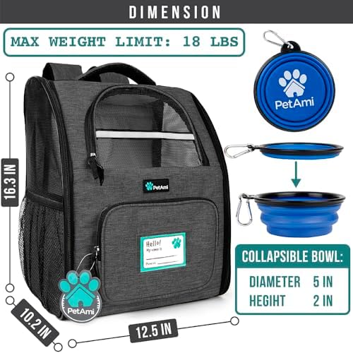 PetAmi Dog Backpack Carrier Airline Approved Cat Pet Puppy Bag - Image 2