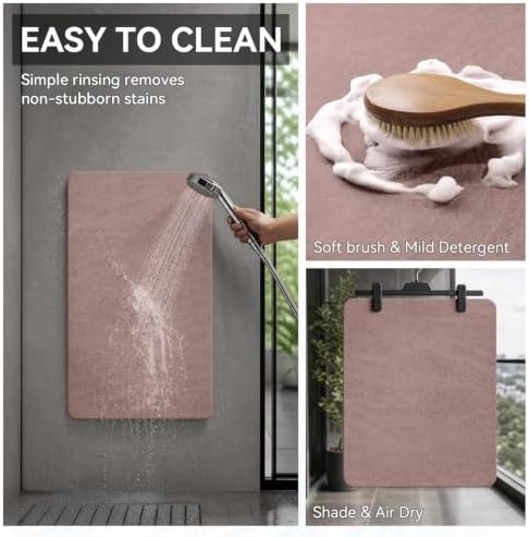 MontVoo -Bath Mat Rug-Rubber Backing Non Slip Quick Dry Absorbent Thin Bathroom - Image 6