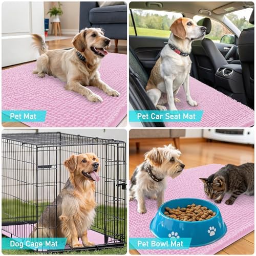 OLANLY Dog Door Mat for Muddy Paws 34x21, Super Absorbent Chenille Mud Mat - Image 7