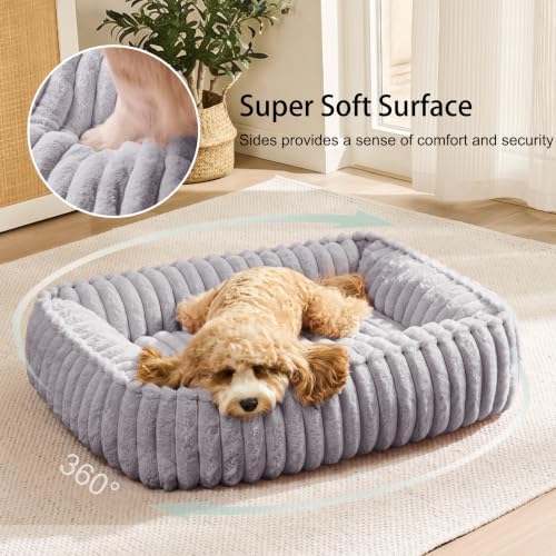 Medium Dog Bed Calming Cat Bed for Indoor Cats 24’’x20’’ Grey - Image 4