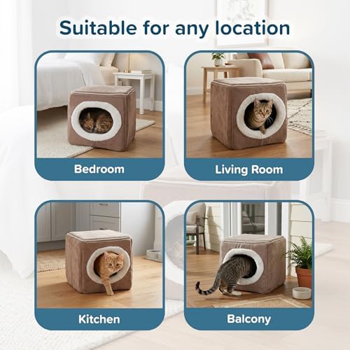 Cat House - Indoor Bed with Removable Foam Cushion - Cat Cave - Image 6
