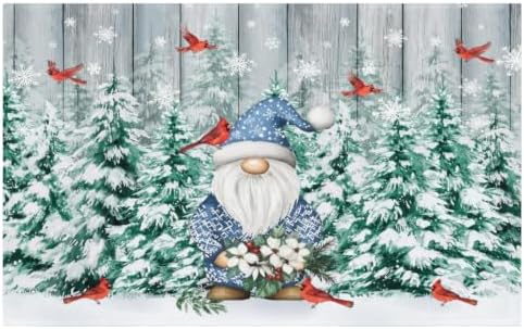 Giwawa Winter Gnome Bath Rug Pine Tree Absorbent Bathroom Rug Holiday Washable by Giwawa
