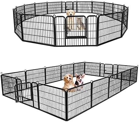 ZENY Dog Playpen 24 Inch 16 Panels, Heavy Duty Pet Dog Pen Indoor, Metal Dog by ZENY